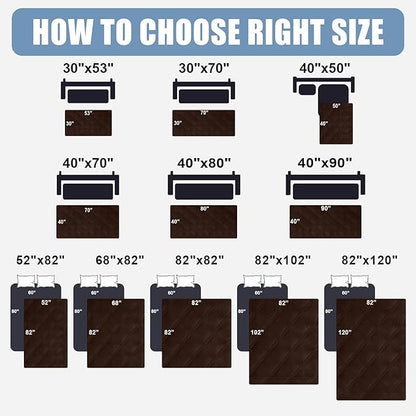Smiry Waterproof Dog Bed Cover Blanket 30x70, Soft Reversible Pet Blanket, Washable Leakproof Cats Dogs Couch Cover for Sofa, Couch, Furniture, Chocolate/Chocolate
