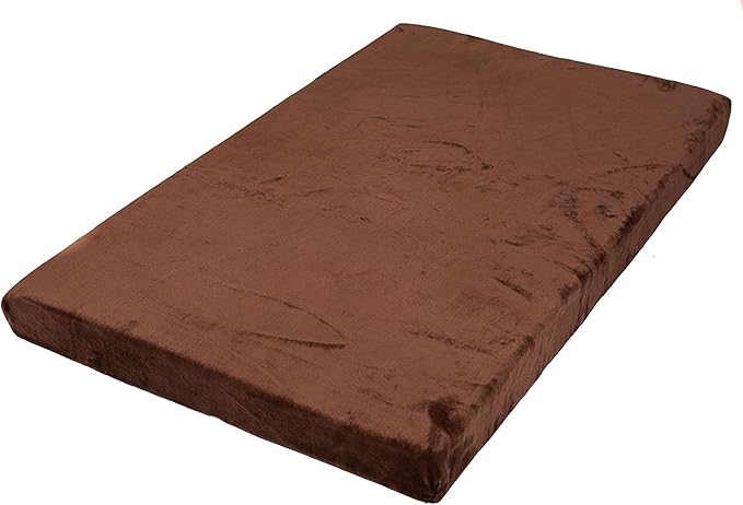 BIRDROCK HOME Memory 3" Memory Dog Bed | Ultra Soft Plush Pet Bed | Pet Mat (40 x 26, Brown)