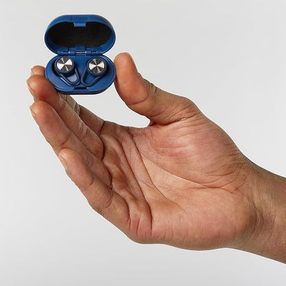 Hears Plus Ear Plugs for Noise Reduction - Patented Reusable Concert Earplugs, 25dB SNR Sound Reduction, Hypoallergenic for Musicians, Motorcycle and Sleeping with 4 tip Sizes - Nebula Navy