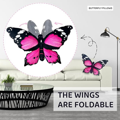 Butterfly Decorations Pillow Decorative Throw-Pillow Stuffed Animal Plush Gifts for Women Decor for Room Home Garden 24.4" x 16.5"