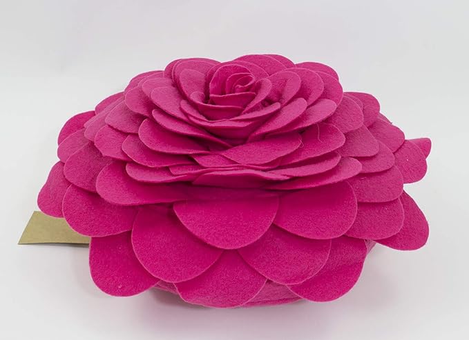 Fennco Styles Eva's Flower Garden Decorative Filled Throw Pillow 13" Round - Fuchsia Floral Accent Pillow for Home, Couch, Bed, Living Room, Holiday and Office Décor