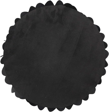 Contempo Lifestyles 13 Inch Black 3D Round Heart Floral Throw Pillow - Soft & Snuggly Suedette Polyester Fill - Decorative Accents, Gifts