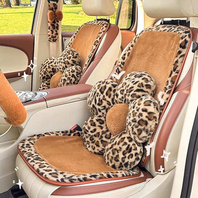 2Pcs Leopard Print Bow Throw Pillow Furry Bow Plush Pillows Cute Flower Plush Pillow Cheetah Home Decor Stuffed Bow Lumbar Pillow for Bed Couch Living Room Decor (Brown, 18.1in Bowknot)