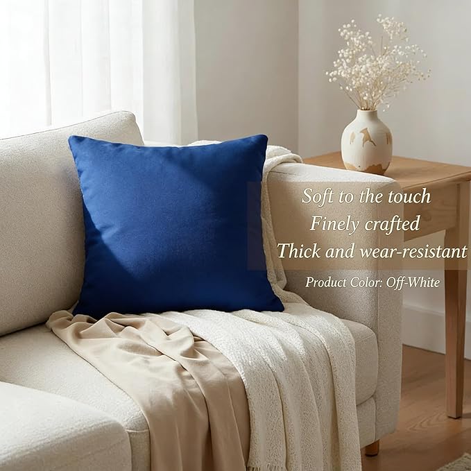 JMGBird Water-Resistant Outdoor Pillows Set of 2, 18x18 inch Durable Navy Blue Throw Pillows with Inserts for Patio Furniture