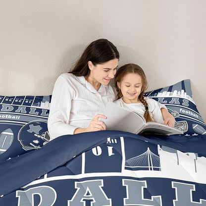Feelyou Football Bedding Set Queen Size Boys Girls Rugby Sports Comforter Set Microfiber Women Men Football City Duvet Quilt Bedroom Decor