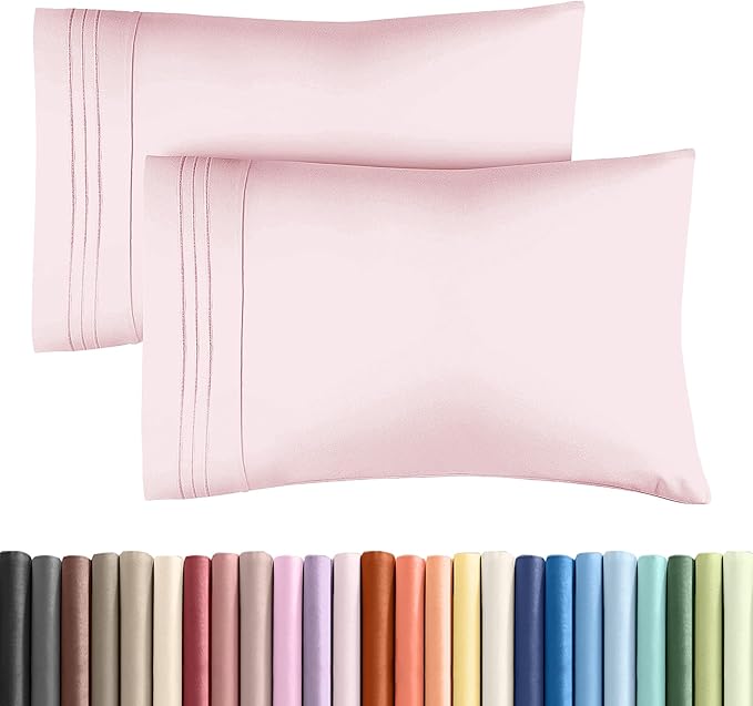 Queen Pillow Cases Set of 2 - Ultra Soft Hotel Quality Pillowcase Covers - Comfy, Cozy & Wrinkle Free - Shrinkage and Fade Resistant - Machine Washable Pillow Protectors - 2 Piece Set - Lavender Pink