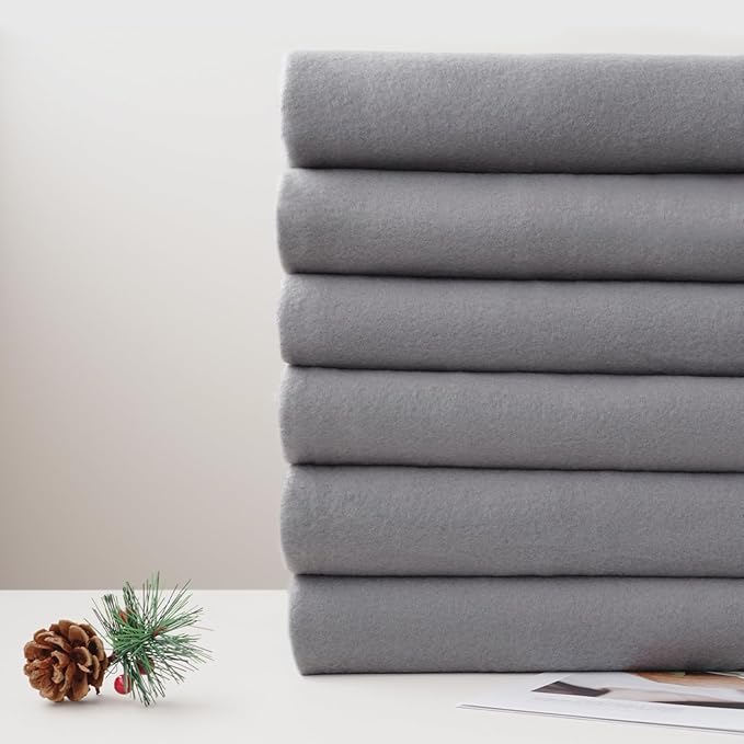 ZYFZCYBL Fleece Throw Blankets Lightweight Warm Soft Cozy Pet-Friendly Bulk Fleece Throw Blanket Solid for Home Bed, Sofa，Office,Gifts, Couch (Pack of 6-50 x 60 inch，Grey)