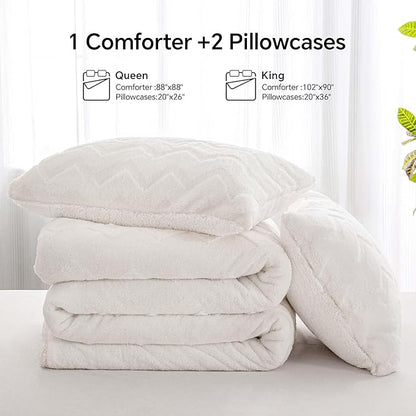 BEDELITE Fluffy Twin Comforter Set - Super Soft Sherpa Beige Comforter for Twin Size Bed, Luxury Warm Bedding Set for Winter, Fuzzy Bed Set 2 Piece (1 Comforter, 1 Pillowcase)