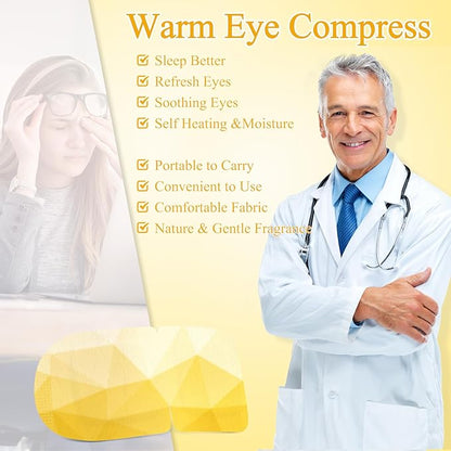 16 Packs Steam Eye Mask, Heated Eye Mask for Sleeping, Warm Compress for Eyes, Self Heating Disposal Steam Mask for Home Sleep, Office, Spa, Travel Essential Valentine's Day Gift (Chamomile)