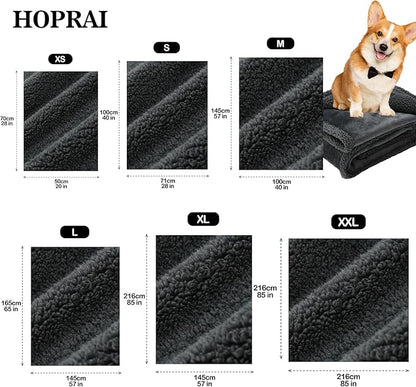 Waterproof Pet Blanket for Medium Large Dogs Washable Fluffy Thick Jacquard Shag Fleece Warm Sherpa Pet Blanket Cats Puppy Couch Protection (Gray XXL85*85inches)