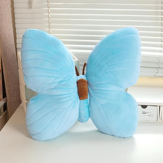 PEACH CAT Butterfly Pillow Decorative Butterfly Shaped Throw Pillows 15.7" x 15.7" Cute Plush Cushion Decor for Bedroom Living Room Couch Sofa Blue