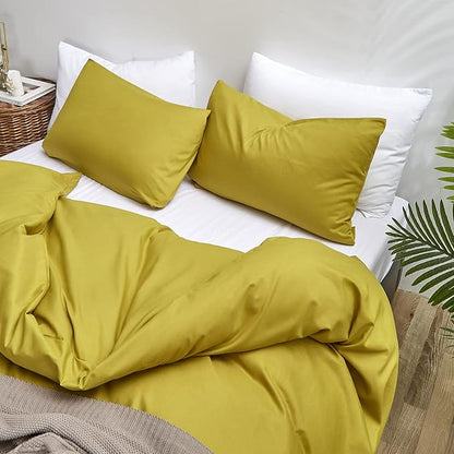 Luxlovery Chartreuse Comforter Set Queen Moss Green Bedding Set Modern Solid Soft Breathable Yellowish-Green Blanket Quilts 3 Piece Bedding Set for Women Men Kids