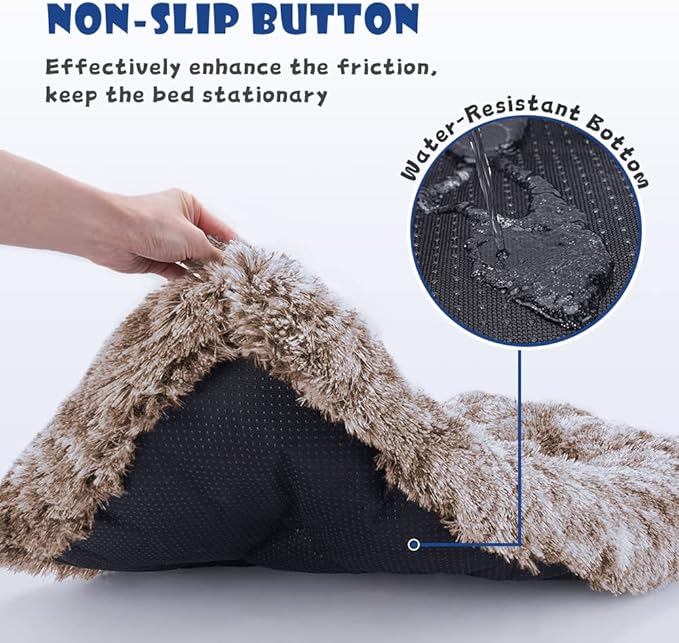 Dog Bed Crate Pad Plush Soft Pet Bed Calming Dog Crate Bed for Large Medium Small Dogs and Cats Washable Anti-Slip Kennel Crate Mats for Sleeping and Anti Anxiety XL