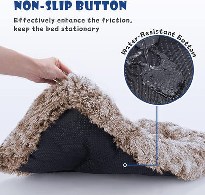 Dog Bed Crate Pad Plush Soft Pet Bed Calming Dog Crate Bed for Large Medium Small Dogs and Cats Washable Anti-Slip Kennel Crate Mats for Sleeping and Anti Anxiety XL