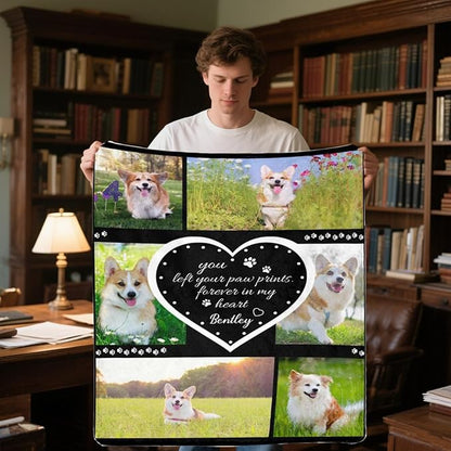 D-Story Dog Memorial Blanket Personalized with Photo - Loss of Dog Memorial Gifts Customized for Men, Women - Custom Pet Loss Sympathy Remembrance Grieving Gift Bedding Blanket Design8