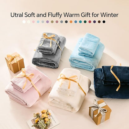 BEDELITE Flannel Sheets King Size Black - Super Soft Fleece Sheets Set Fluffy Extra Plush, 4 Piece(Include Fitted Sheet, Flat Sheet, 2 Pillowcases)