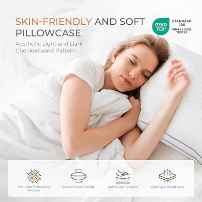 SweetNight Bed Pillows Queen Size Set of 2, Fluffy Luxury Hotel Pillows Collection Gusseted for Neck and Shoulder, Side Back Stomach Sleeper Pillow, Cozy Night 18"X28"
