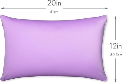 PILLOWY 12" x 20" Throw Pillow - Purple: 1 PCS Luxurious Premium Microbead Pillow with 85/15 Nylon/Spandex Fabric. Forever Fluffy, Outstanding Beauty & Support. Silky, Soft & Beyond Comfortable