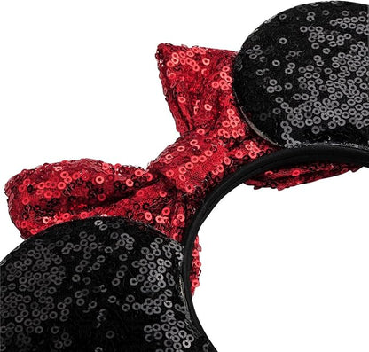 FANYITY Mouse Ears, Sequin Mouse Ears Headband for Girls Women Halloween Birthday Party (Rw)