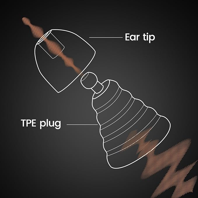 Zeroplus Cocoon EarPlugs - Ultra-Comfy Reusable Noise Reducing Earplugs 26dB NRR for Sleep,Deep Focus,Travel, Noise Sensitivity Hearing Protection Noise Reduction(Orange)