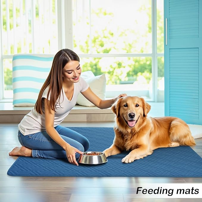 hyha Waterproof Dog Blanket, Soft Pet Bed Blankets, Waterproof Sofa Couch Cover for Dogs Washable, Reversible Pet Couch Covers for Sofa Furniture (40x50 Inch, Navy Blue/Blue)
