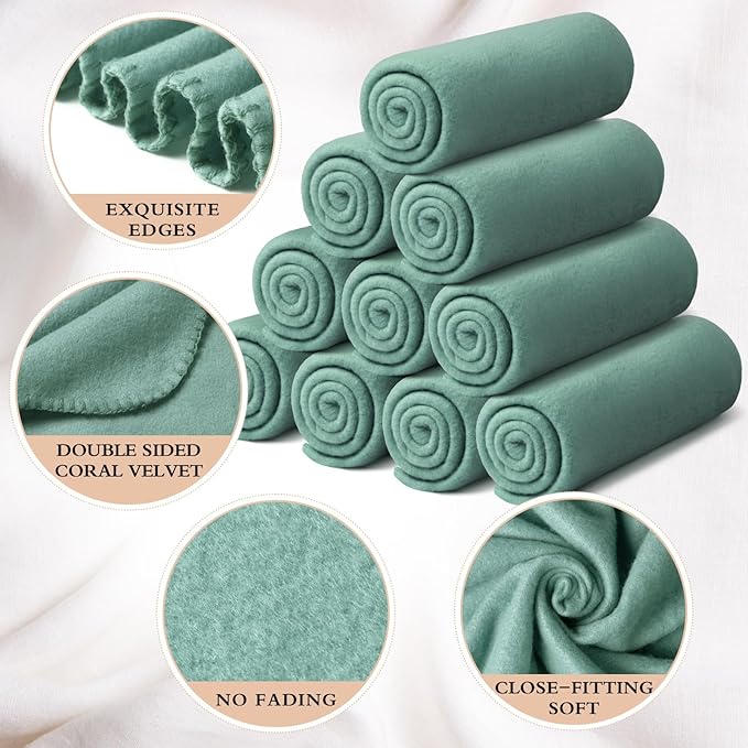 Kinlop Fleece Blanket Bulk 60 x 50 Inch Soft Lightweight Fleece Cozy Blanket Warm Throw Plush Pet Throw for Bed Couch Sofa Home Office Wedding Gifts Travel Camping(Lake Blue)