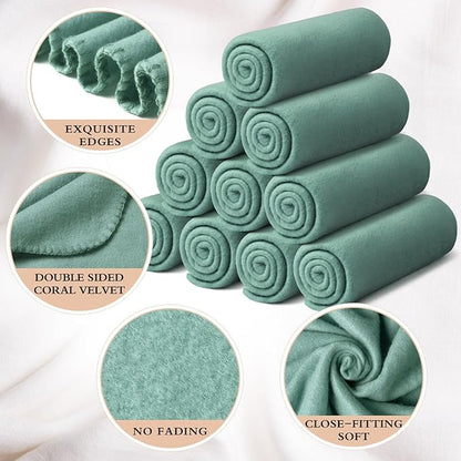 Kinlop Fleece Blanket Bulk 60 x 50 Inch Soft Lightweight Fleece Cozy Blanket Warm Throw Plush Pet Throw for Bed Couch Sofa Home Office Wedding Gifts Travel Camping(Lake Blue)