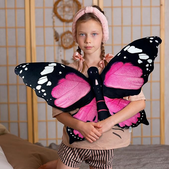 Butterfly Decorations Pillow Decorative Throw-Pillow Stuffed Animal Plush Gifts for Women Decor for Room Home Garden 24.4" x 16.5"