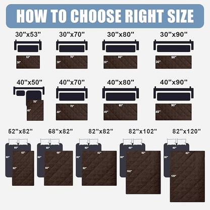 Smiry Waterproof Dog Bed Cover Pet Blanket, Soft Washable Dog Blanket for Furniture Bed Couch Sofa Reversible, Checkered (82"x102", Chocolate/Dark Grey)