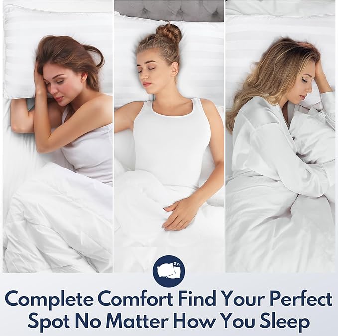 DIORIS Pillows Queen Size Set of 2 - Luxury Hotel Collection Bed Pillows for Sleeping, Supportive Side Sleeper Pillow, Microfiber Filled for Back, Stomach Sleepers