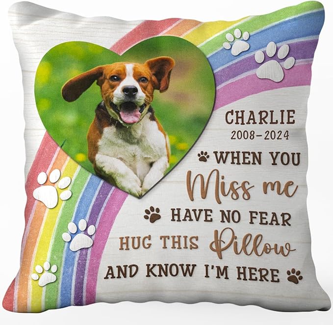 Pawfect House Personalized Pet Memorial Throw Pillow (Insert Included), Bereavement Gift Ideas, Pet Loss Gifts, Custom Dog Pillow, Dog Passing Aways Gifts