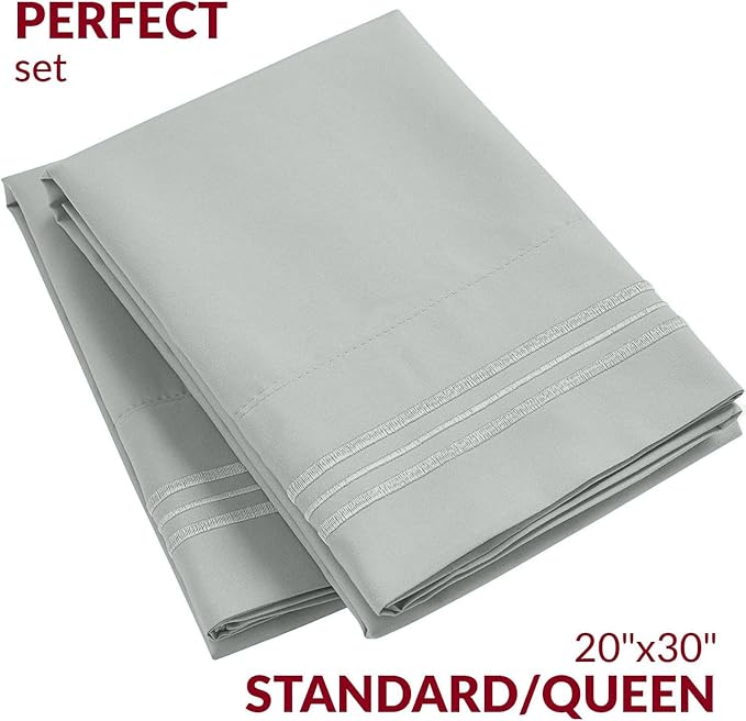 Mellanni Pillow Cases - Luxury, Extra Soft, Cooling Pillow Covers - 2 PC Iconic Collection Pillowcases - Envelope Closure (Standard/Queen 20"x30", Spa Mint)
