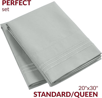 Mellanni Pillow Cases - Luxury, Extra Soft, Cooling Pillow Covers - 2 PC Iconic Collection Pillowcases - Envelope Closure (Standard/Queen 20"x30", Spa Mint)