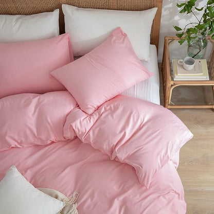 Pink Comforter Set - Twin, 2 Pieces, Soft, Lightweight, Warm & Fluffy, All Seasons, 1 Comforter & 1 Pillowcase