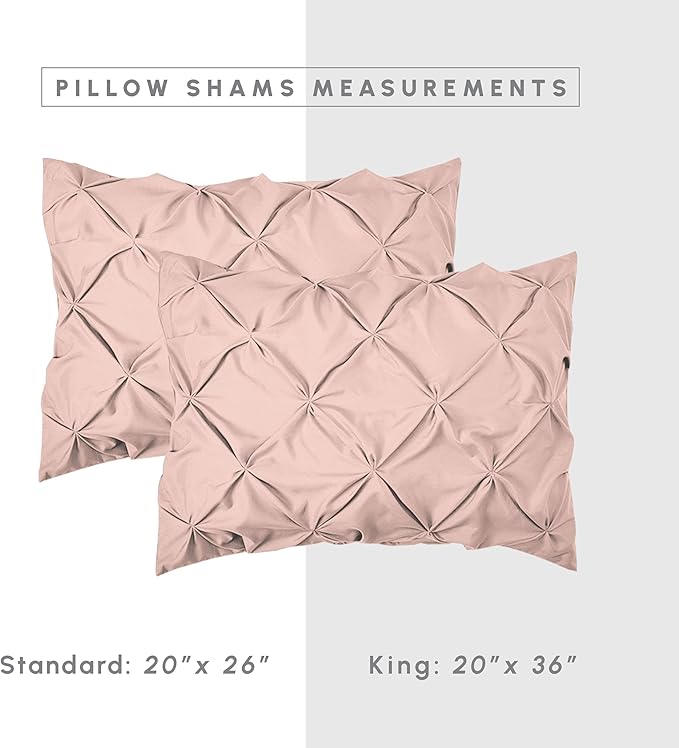 Elegant Comfort 8-Piece Pinch Pleated Comforter Set - All Season Complete Bed in a Bag, Includes 4pc Smart Sheet Set, Bed Skirt, Comforter, Matching Pillowcases and Shams, Twin/Twin XL, Blush Pink