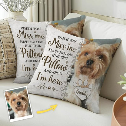 Pawfect House Personalized Pet Memorial Throw Pillow with Photo (Insert Included), Dog Memorial Gifts for Loss of Dog, Pet Memorial Gifts for Dogs, Cats, Loss of Dogs Sympathy Gift