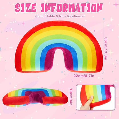 Chunful Rainbow Pillow for Girls Kids 13.8 x 8.7 x 4 Inch Plush Cute Rainbow Throw Pillow Arch Shaped Cushion Stuffed Decoration for Bed Chair Room Home Decor Easter Day(Colorful,1 Pcs)