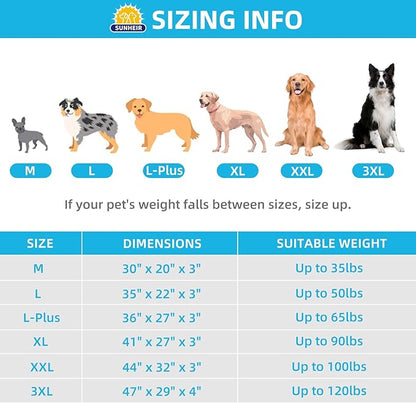 Sunheir Extra Large Waterproof Dog Bed, Jumbo Orthopedic Dog Beds with Removable Washable Cover for Large Dogs, Pet Bed Mat Egg-Crate Foam, 3XL(47.5"X29"X4"), Grey