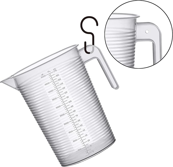 Amazing Abby - Michelle - 128-Ounce (1-Gallon, 4-Quart) Unbreakable Plastic Measuring Pitcher (2-Pack), Measuring Jug with Conversion Chart, Food-Grade, Dishwasher-Safe, Great for Kitchen, Lawn, Pool