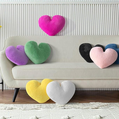 2 Pcs Pink Heart Pillow Decorative Throw Pillows 16-inch Cute Soft Fluffy Heart Shaped Pillows for Women Valentine Anniversary Bed Couch Bedroom Living Room Decor Aesthetic (Light Pink, 16"x13.78")