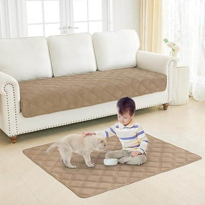 Smiry Waterproof Dog Bed Cover Blanket 68x82, Soft Reversible Pet Blanket, Washable Leakproof Cats Dogs Couch Cover for Sofa, Couch, Furniture, Camel/Camel