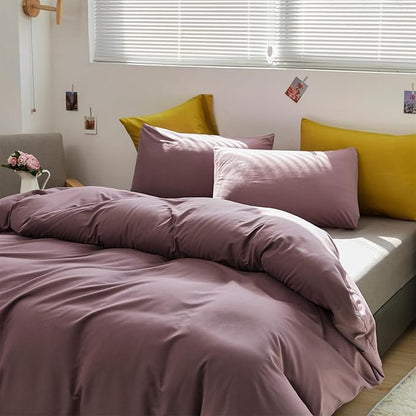CLOTHKNOW Pale Mauve King Size Comforter Set 3Pcs Dusty Purple Bedding Comforter Sets Soft All Season Purple Comforter with 2 Pillow Cases