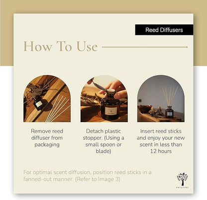PRISTINE Swiss Château/Inspired by Hilton Reed Diffuser - Home & Bathroom | Fresh Cut Rose, Tangerine, Cedarwood Oil Reed Diffuser Set | Oil & Reed Diffuser Sticks, Home & Office Decor, Fragrance Gift