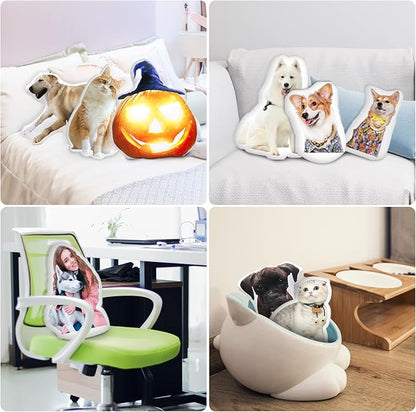 Custom Pet Pillow - Duplex Printing Shape Photo Pillow with Pet, Idol, Face, Throw Pillow - Personalized Photo Gifts for Christmas/Mother's/Father's Day (16inches)