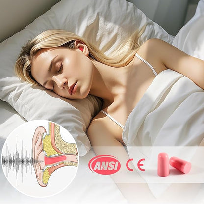10Pairs Foam Earplugs, Noise Cancelling Ear Plugs for Sleeping Hearing Protection for Shooting Range, Work, Travel,Concert Pink