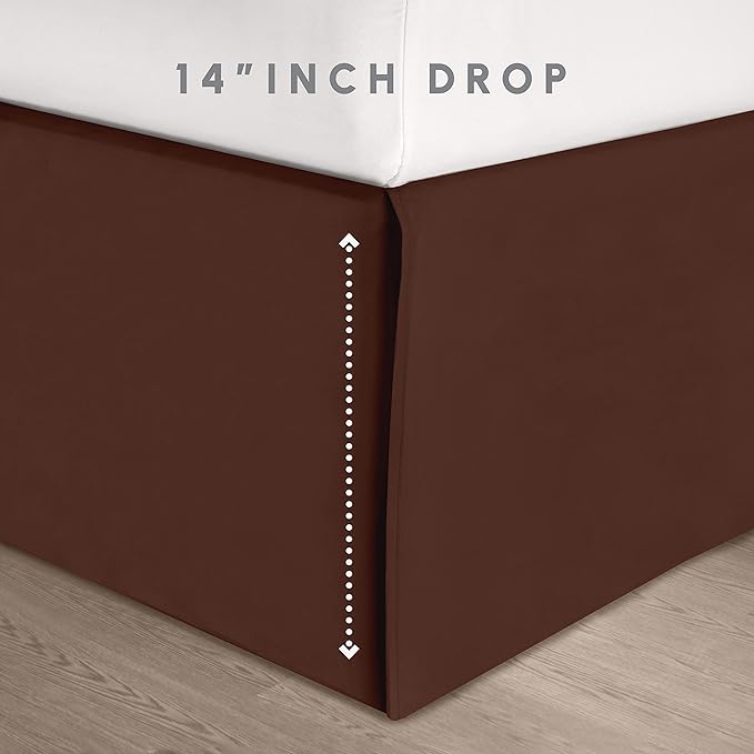 Elegant Comfort 8-Piece Pinch Pleated Comforter Set-All Season Complete Bed in a Bag, Includes 4pc Smart Sheet Set, Bed Skirt, Comforter, Matching Pillowcases and Shams, King/Cal King, Chocolate Brown