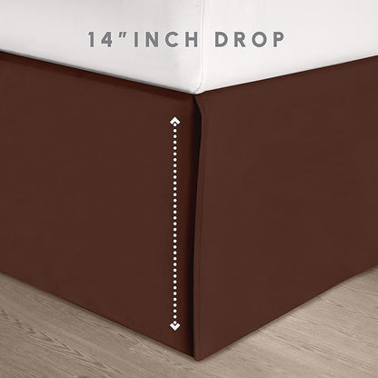 Elegant Comfort 8-Piece Pinch Pleated Comforter Set-All Season Complete Bed in a Bag, Includes 4pc Smart Sheet Set, Bed Skirt, Comforter, Matching Pillowcases and Shams, King/Cal King, Chocolate Brown