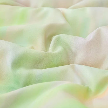 Rainbow Marble Comforter Sets,Texture in Rainbow Colors. Acrylic Painting with Bright Pink, Blue, Green and Yellow Colors.Decorative Bedding Comforter Sets with 2 Pillow Shams, Twin Size