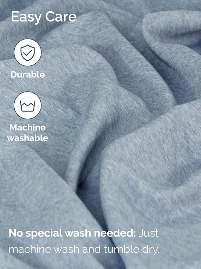 Extra Deep King Sheet Set - 6 Piece Breathable and Cooling Sheets - Hotel Luxury Bedding for Women, Men, Kids & Teens - Easy & Secure Fit - Soft and Wrinkle Free - Extra Deep Pockets - Heathered Blue