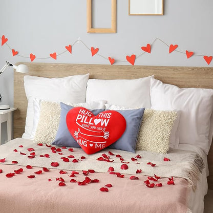 Valentines Day Gifts for Her Him Long Distance Relationship Gifts for Boyfriend Girlfriend Hug This Pillow Until You Can Hug Me Romantic Love You Decorative Pillow for Women Men Sofa Bed